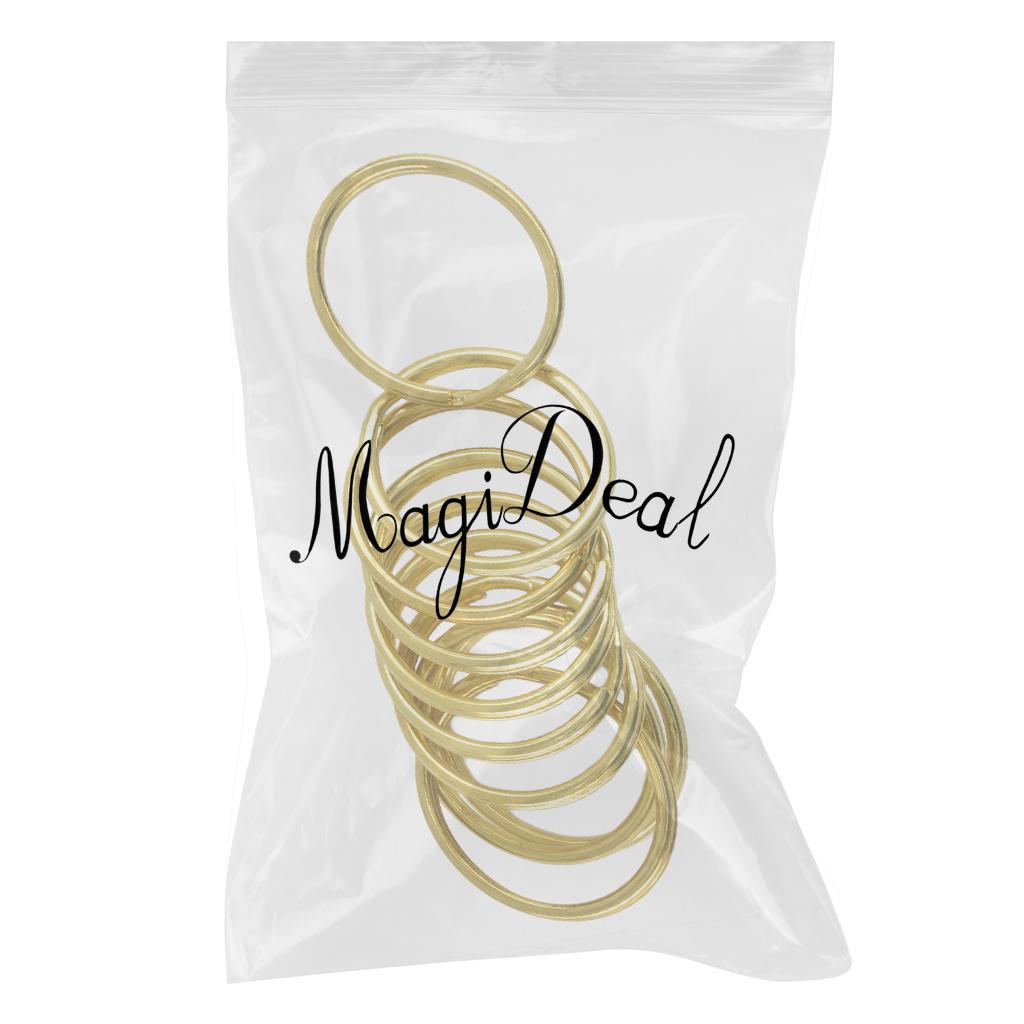 2x10 Pieces Gold Brass Metal Key Rings Chains Split Ring Hoop Accessories 32mm