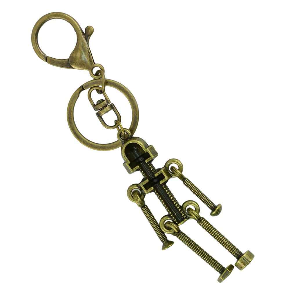 Novelty New Steampunk Lobster Screw Robot Pendant Key Ring Clips Keychain for Home Car Key Organization