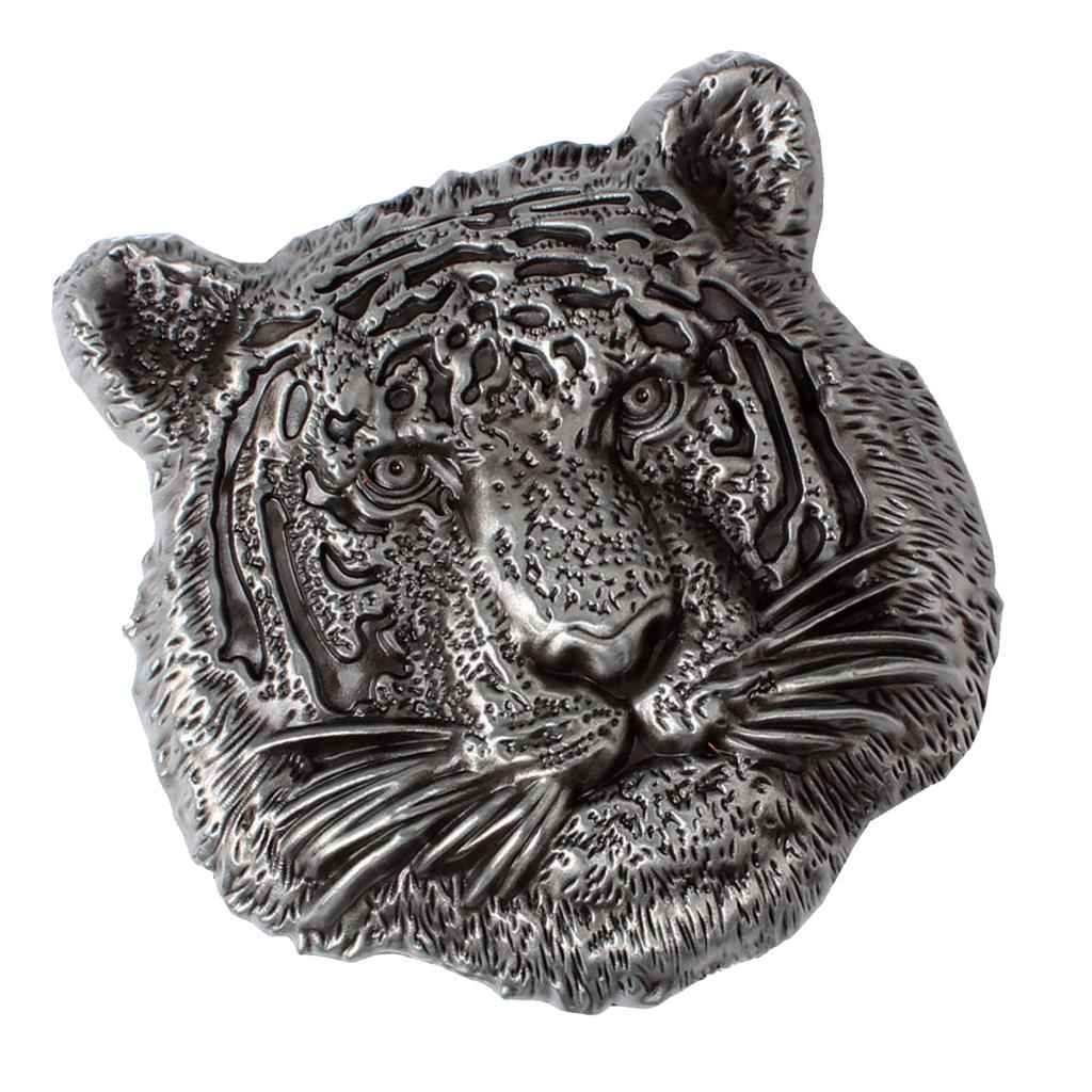 Vintage 3D Tiger Head Belt Buckle Western Cowboy Cool Novelty Accessories