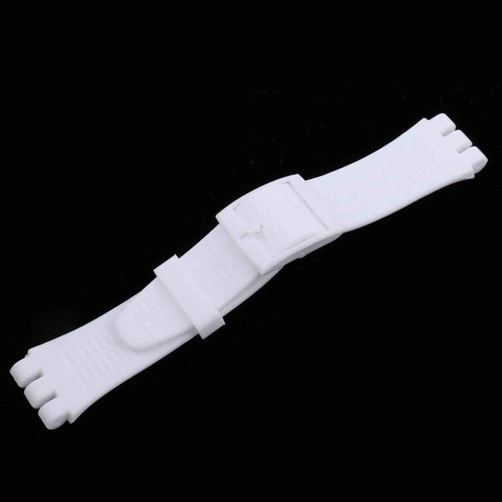 19mm Silicone Rubber Replacement Watch Bands Waterproof White