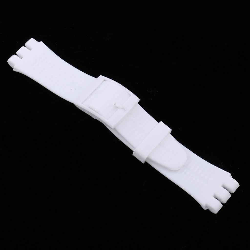 19mm Silicone Rubber Replacement Watch Bands Waterproof White