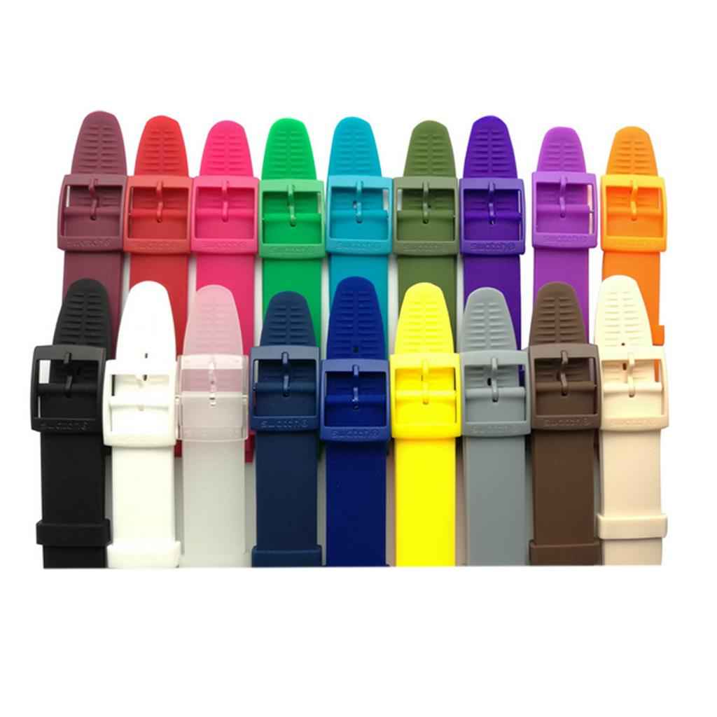 19mm Silicone Rubber Replacement Watch Bands Waterproof White