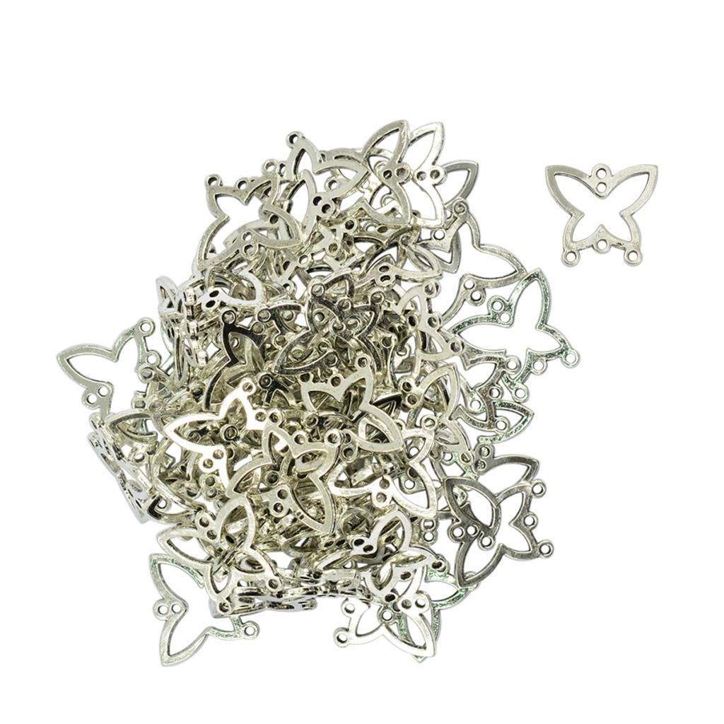 2x50Pcs Earrings Chandelier Hollow Butterfly Frame Connector Charms DIY Making