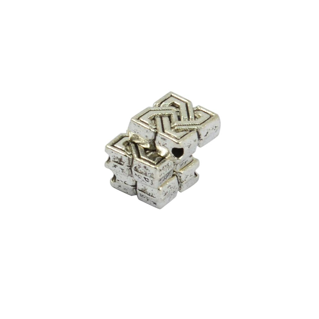 4x100 Pieces Tibetan Silver 7mm Celtic Symbol Square Spacer Beads DIY Making
