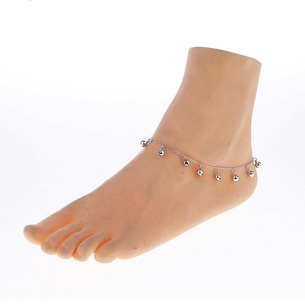 2pcs Fashion Silver Cute Small Bell Anklet Adjustable Women Beach Foot Chain
