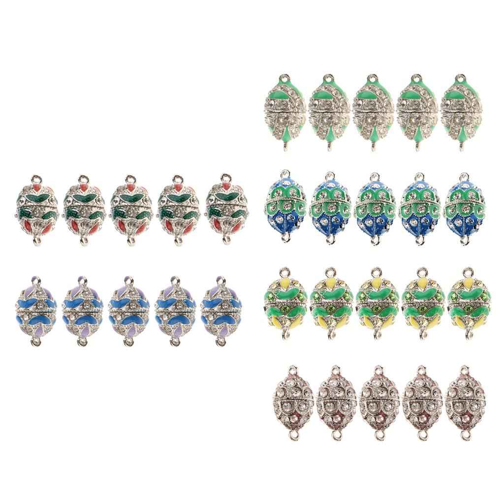 5 Pieces Magnetic Clasp Hook for DIY Necklace Bracelet Making Blue-purple