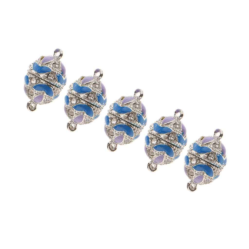 5 Pieces Magnetic Clasp Hook for DIY Necklace Bracelet Making Blue-purple