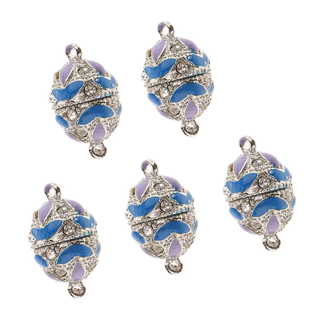 5 Pieces Magnetic Clasp Hook for DIY Necklace Bracelet Making Blue-purple