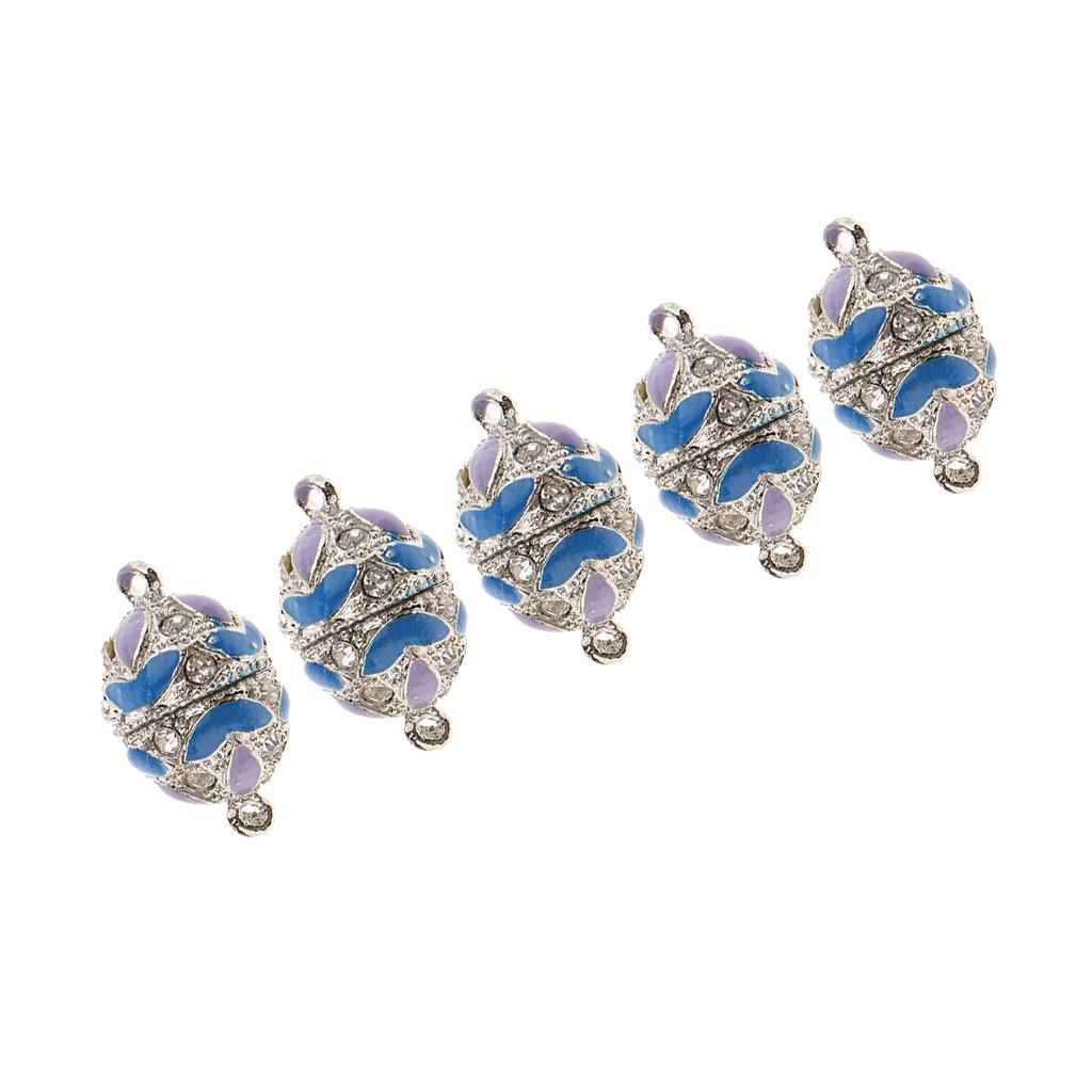 5 Pieces Magnetic Clasp Hook for DIY Necklace Bracelet Making Blue-purple