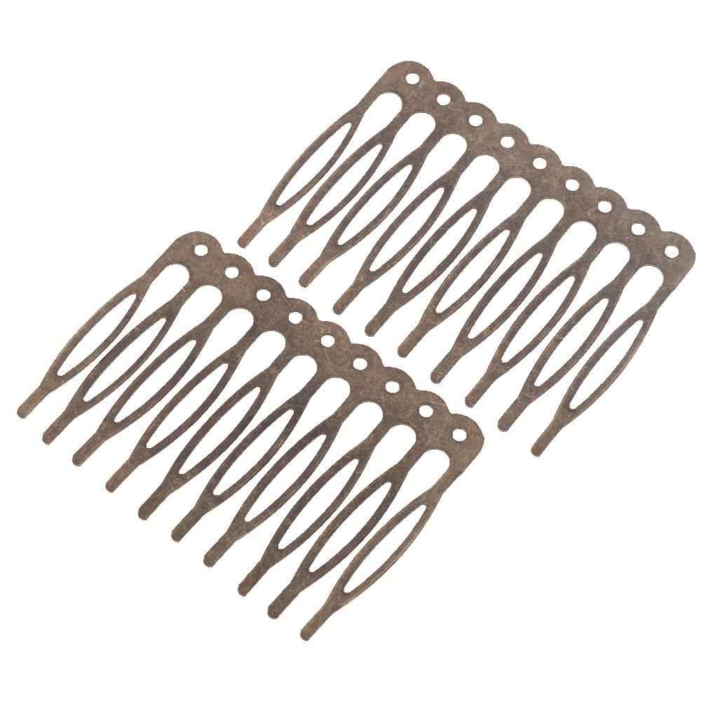 Vintage Blank Metal Hair Comb for Bridal Hair Accessories DIY 5.6cm Bronze