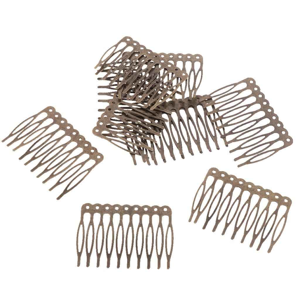 Vintage Blank Metal Hair Comb for Bridal Hair Accessories DIY 5.6cm Bronze