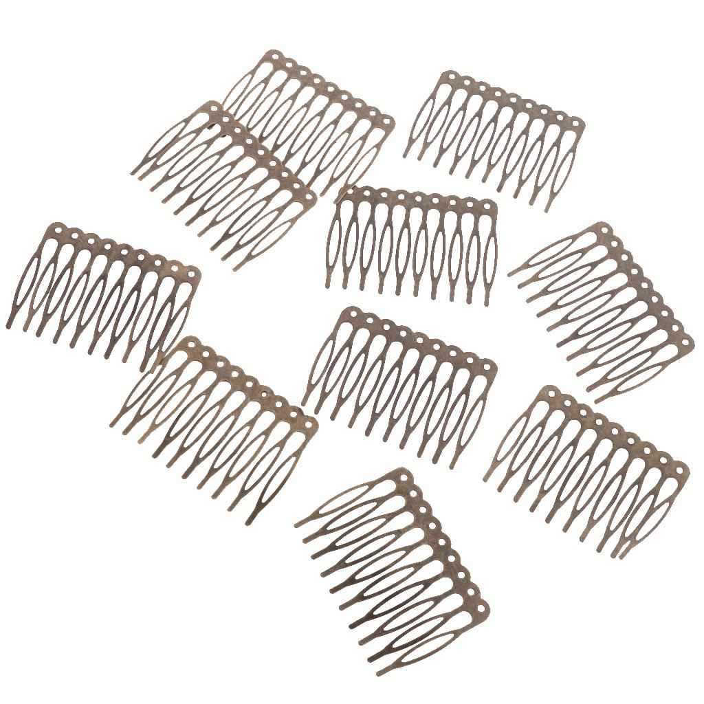 Vintage Blank Metal Hair Comb for Bridal Hair Accessories DIY 5.6cm Bronze
