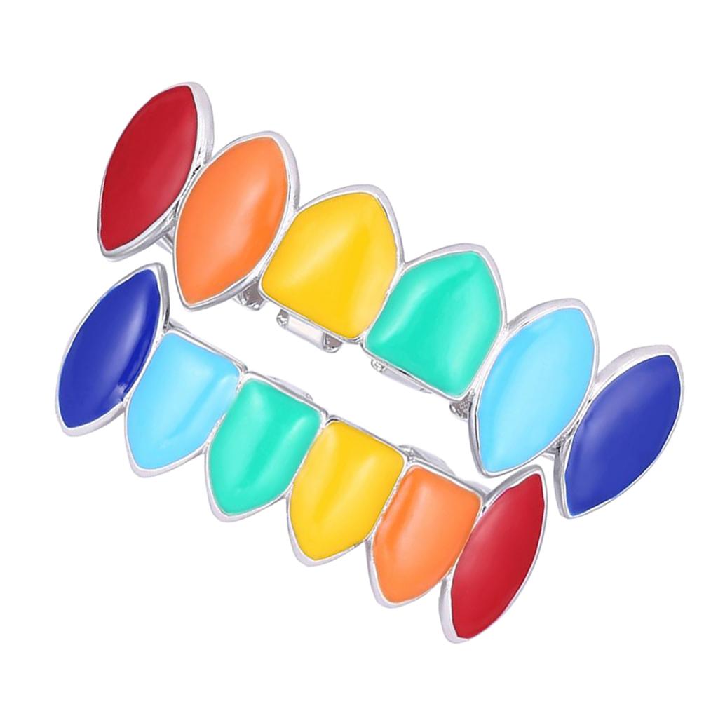 Colorful Glossy Hip Hop Sharp Teeth Grills Hollowen Accessory Hip-Hop Braces