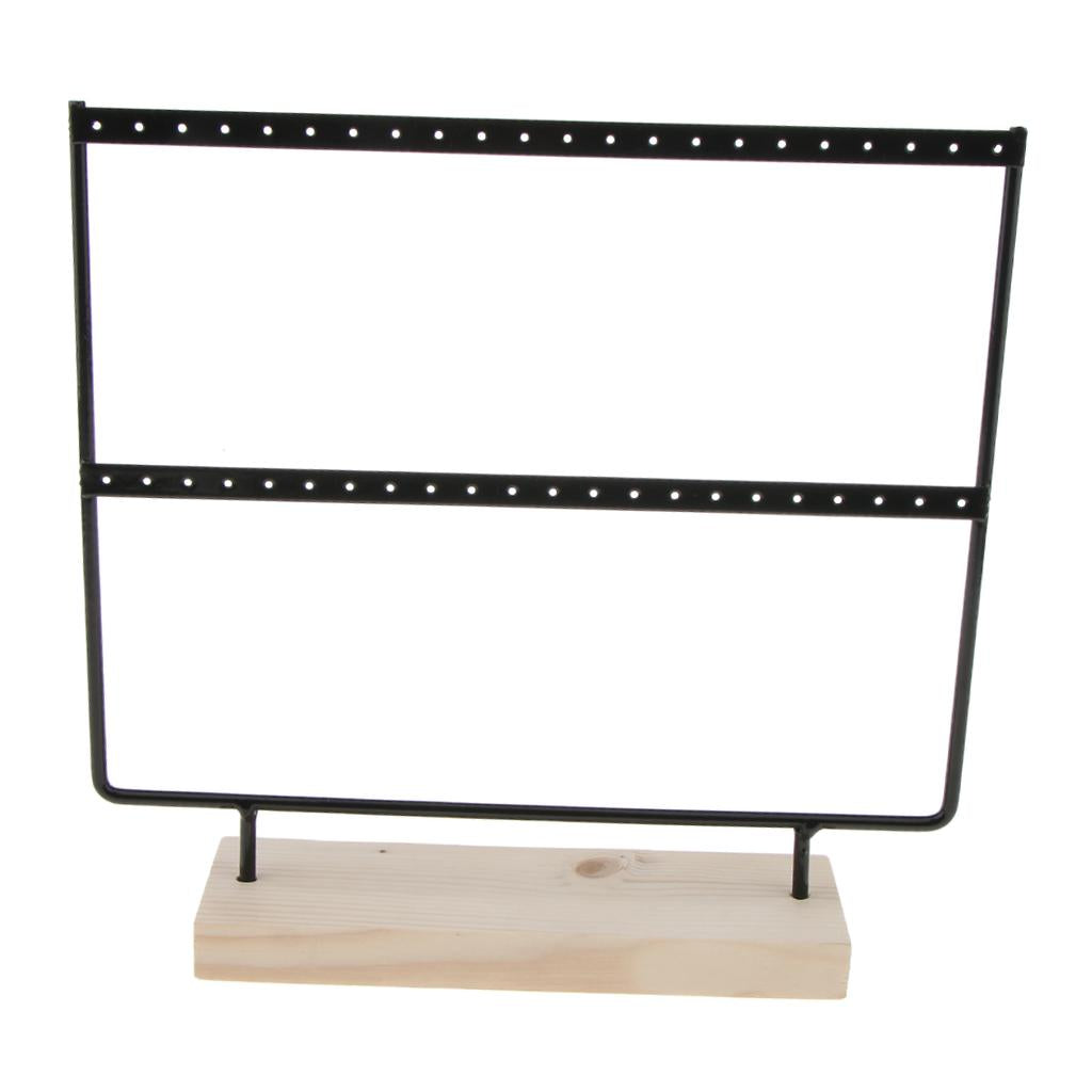 2x 24/44 Holes Black Earring Organizer Holder Necklace Jewelry Display Stand