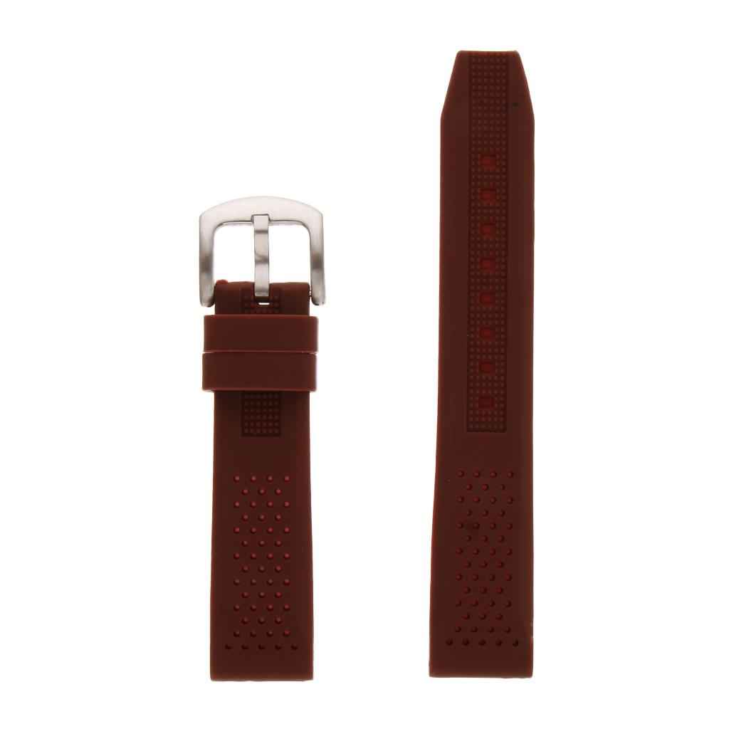 Silicone Watch Band Soft Rubber Replacement Wristwatch Strap Waterproof 20mm