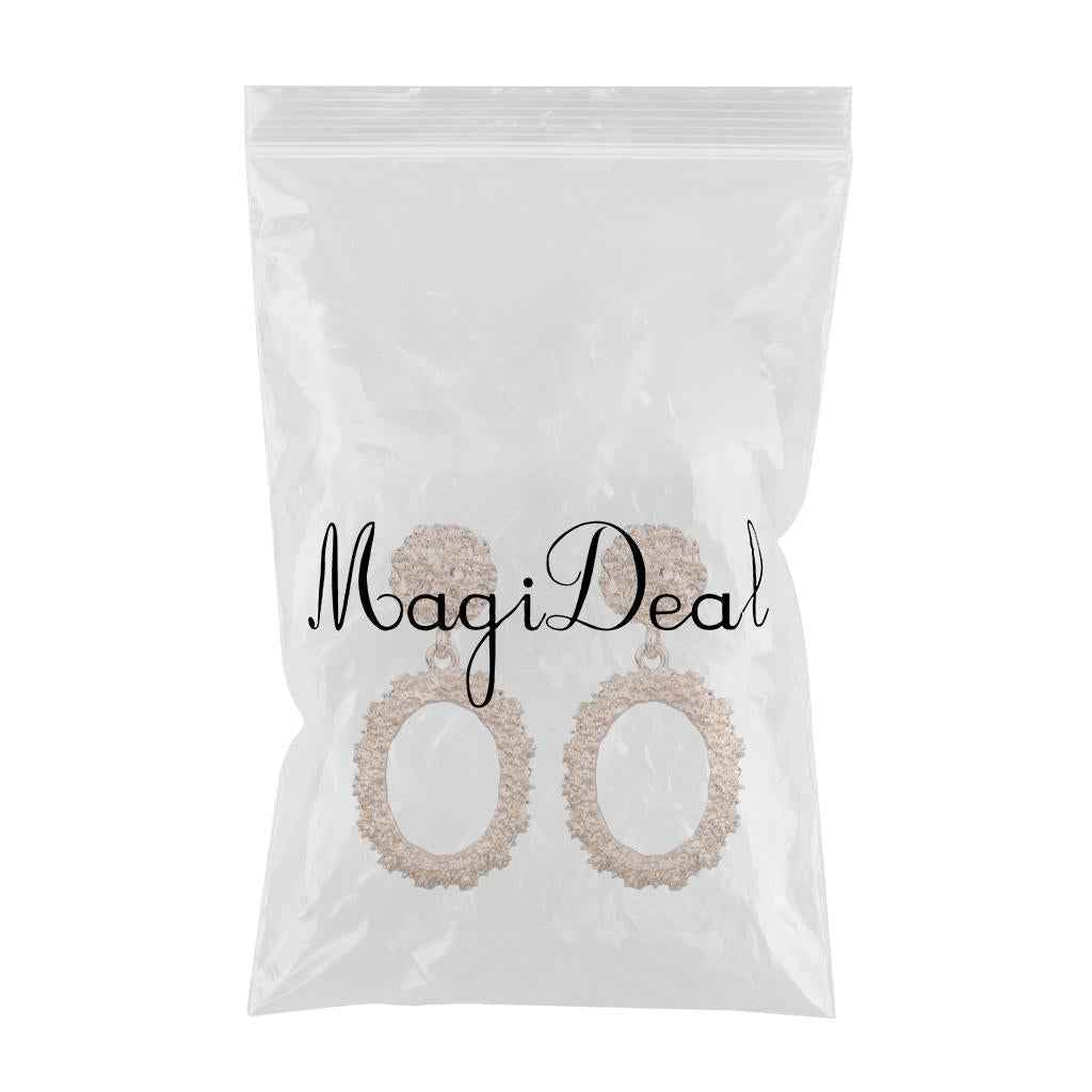 Dangle Earrings Women Fashion Oval Hoop Court Ear Drop Rose Gold