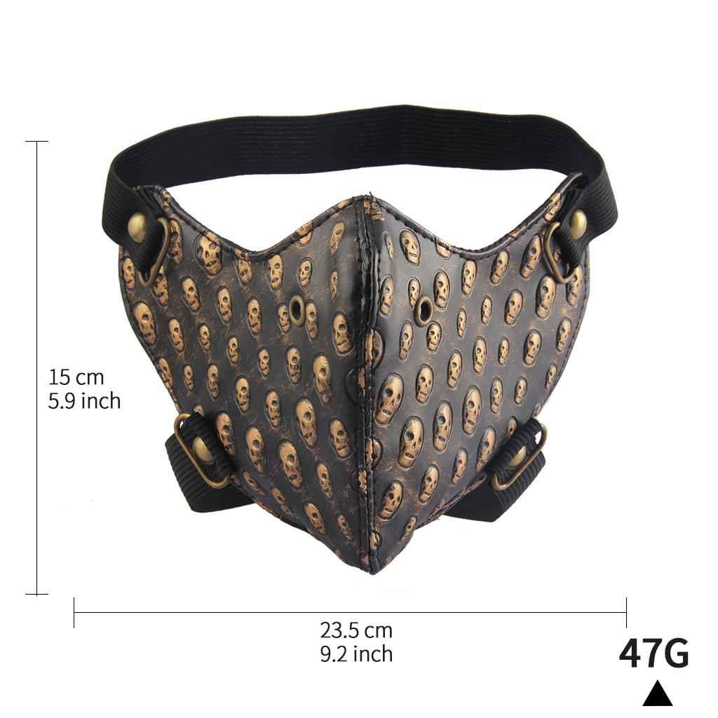 Punk Masquerade Mask Motocycle Anti Dust Mask Half Face Gothic Rivet Golden