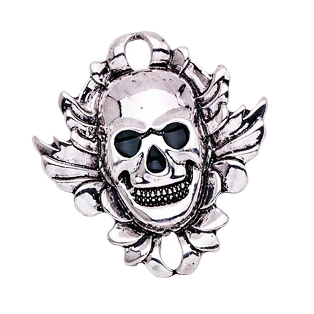1 piece skull head shape silver pin back cluth brooch badge fashion jewelry