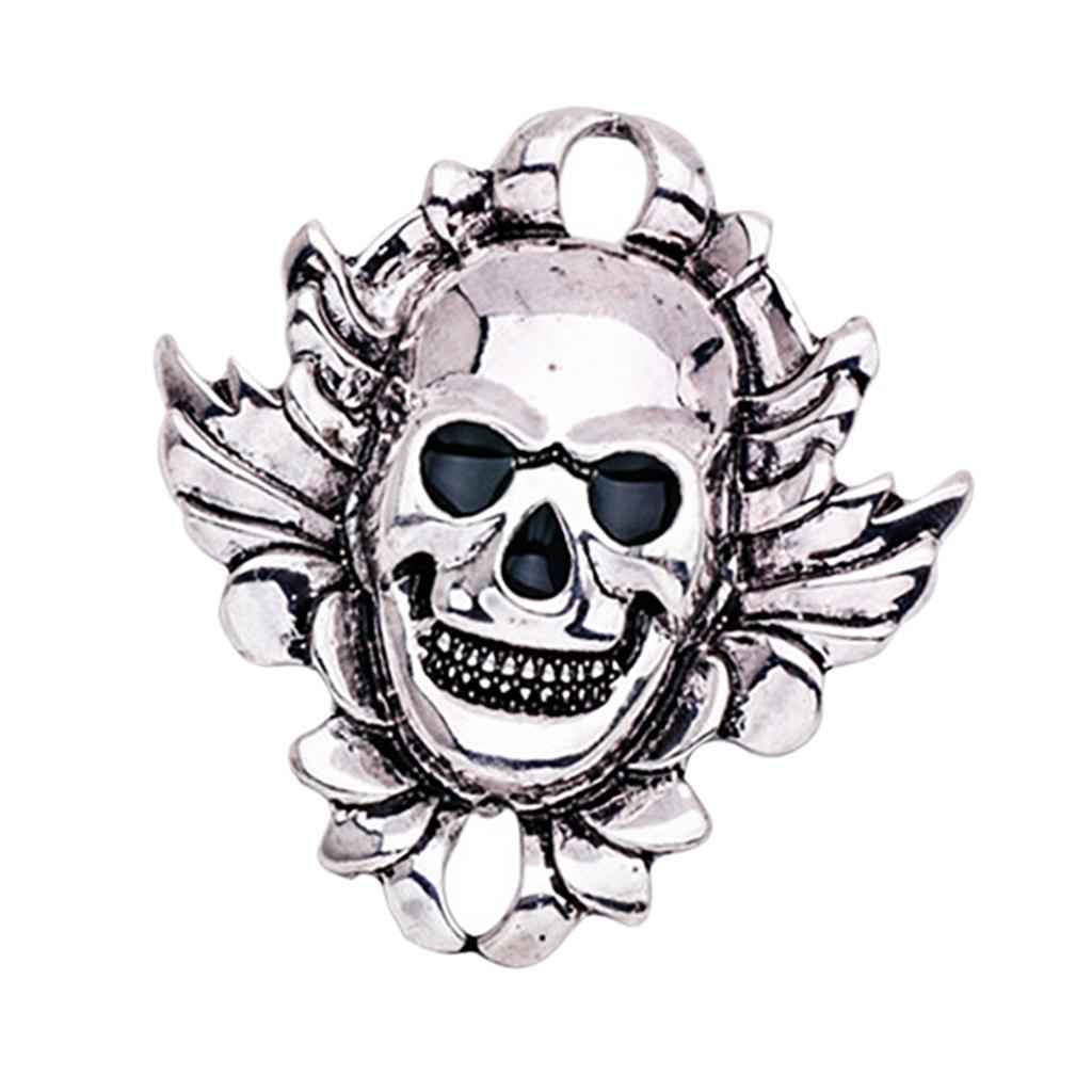 1 piece skull head shape silver pin back cluth brooch badge fashion jewelry