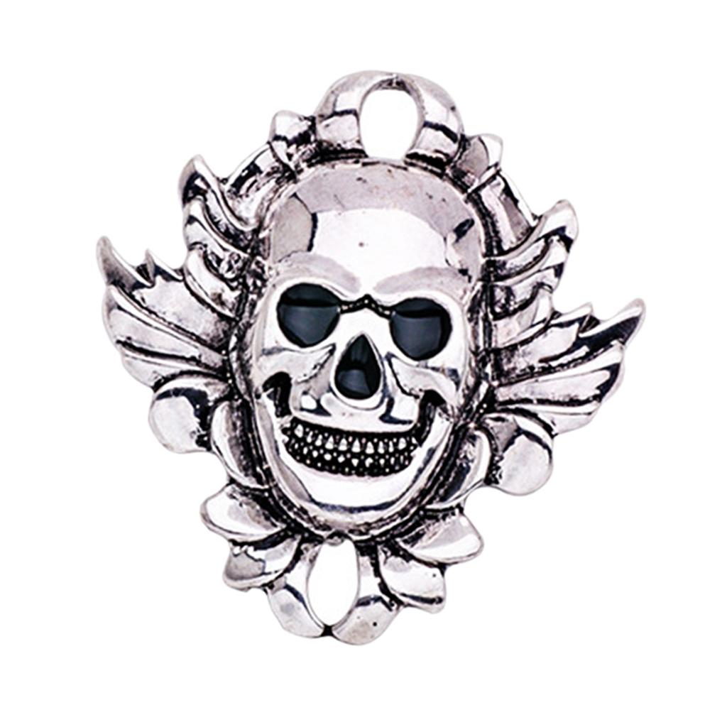 3x1 piece skull head shape silver pin back cluth brooch badge fashion jewelry