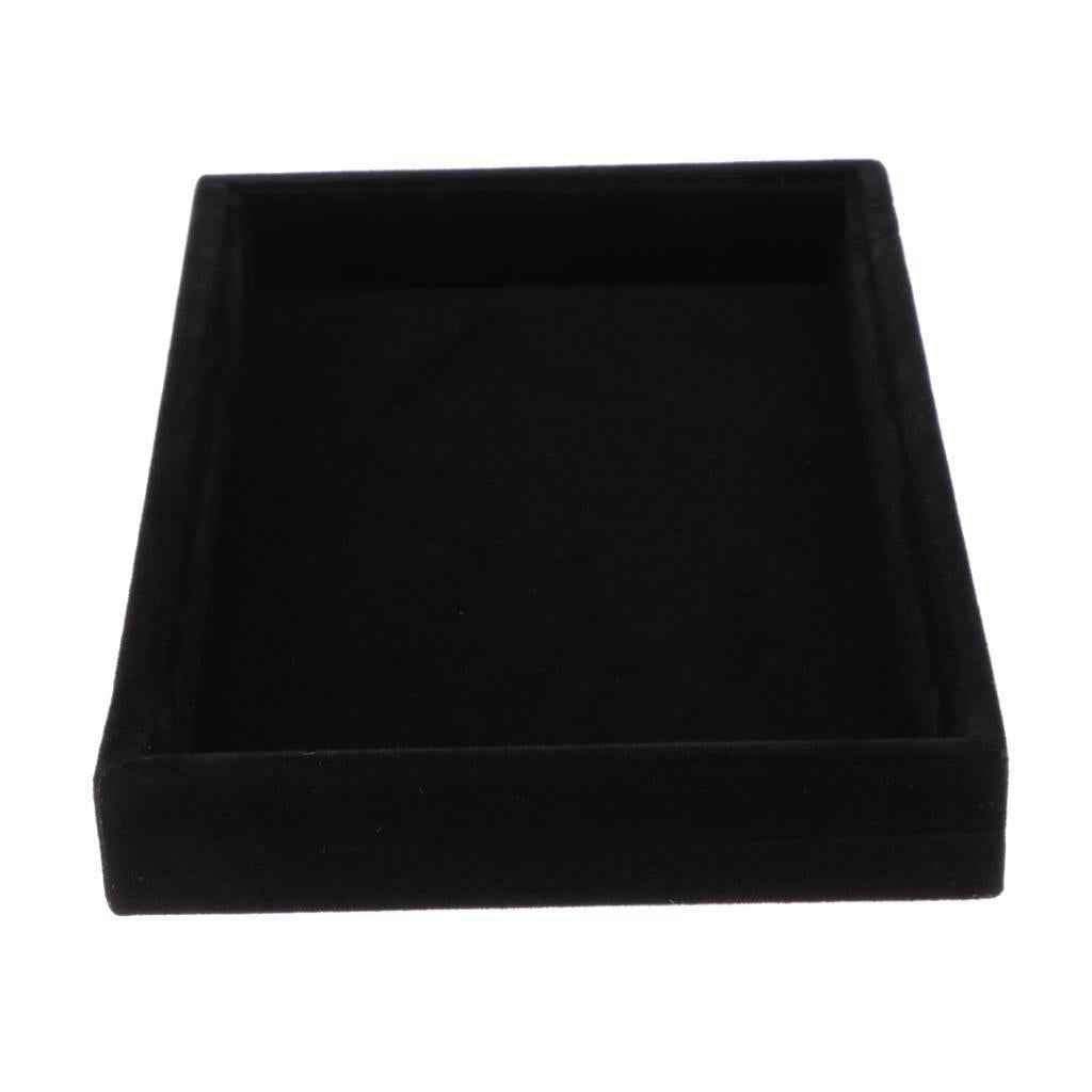 Elegant Velvet Stackable Jewelry Display Tray Necklace Organizer Black