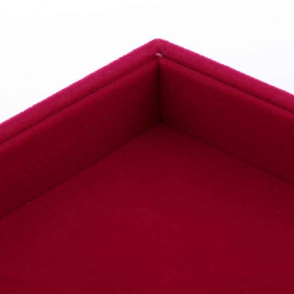 Elegant Velvet Stackable Jewelry Display Tray Necklace Organizer Rose Red