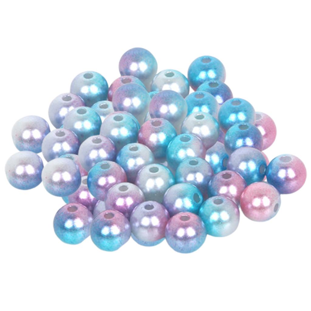 4x50/100/200/500Pc ABS Plastic Loose Beads 8mm Blue Purple Red