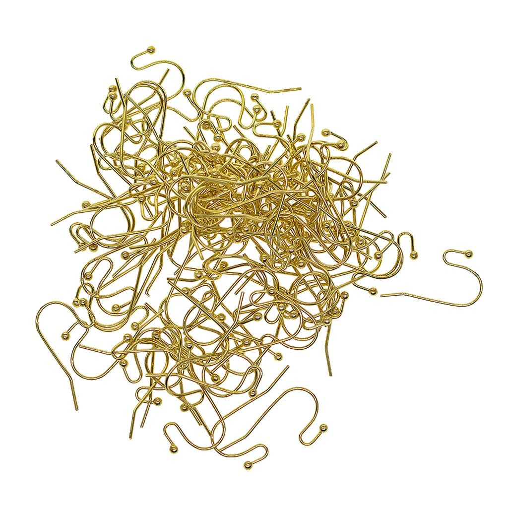 3x100pcs Brass Earring Hooks Fish Hook Ear Wires French Wire Hooks Black
