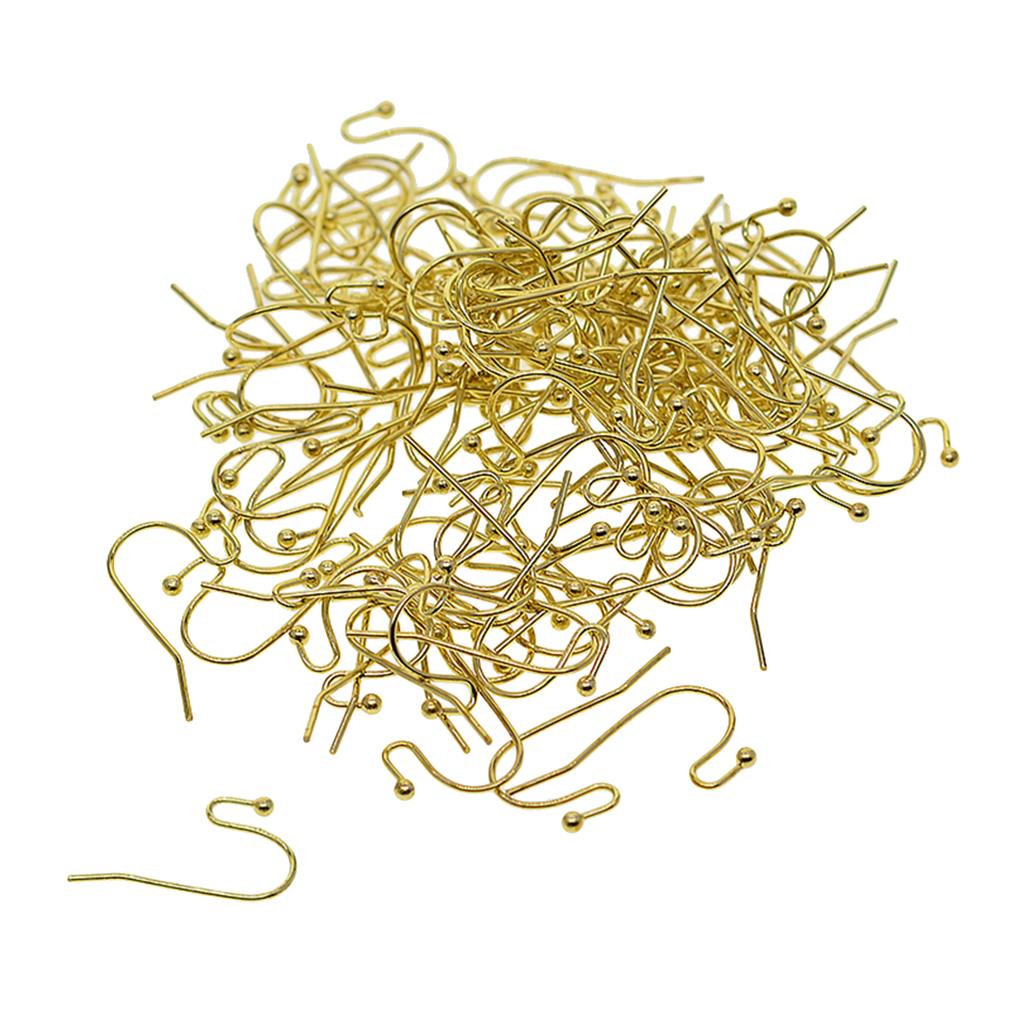 3x100pcs Brass Earring Hooks Fish Hook Ear Wires French Wire Hooks Black