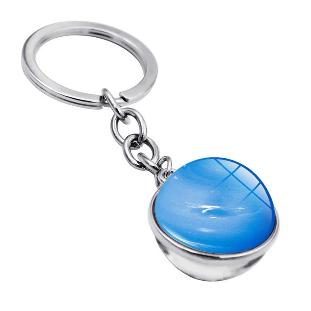 3xMetal Gem Cabochon Keychain Split Rings Fashion Keyring Key Chain Decors C