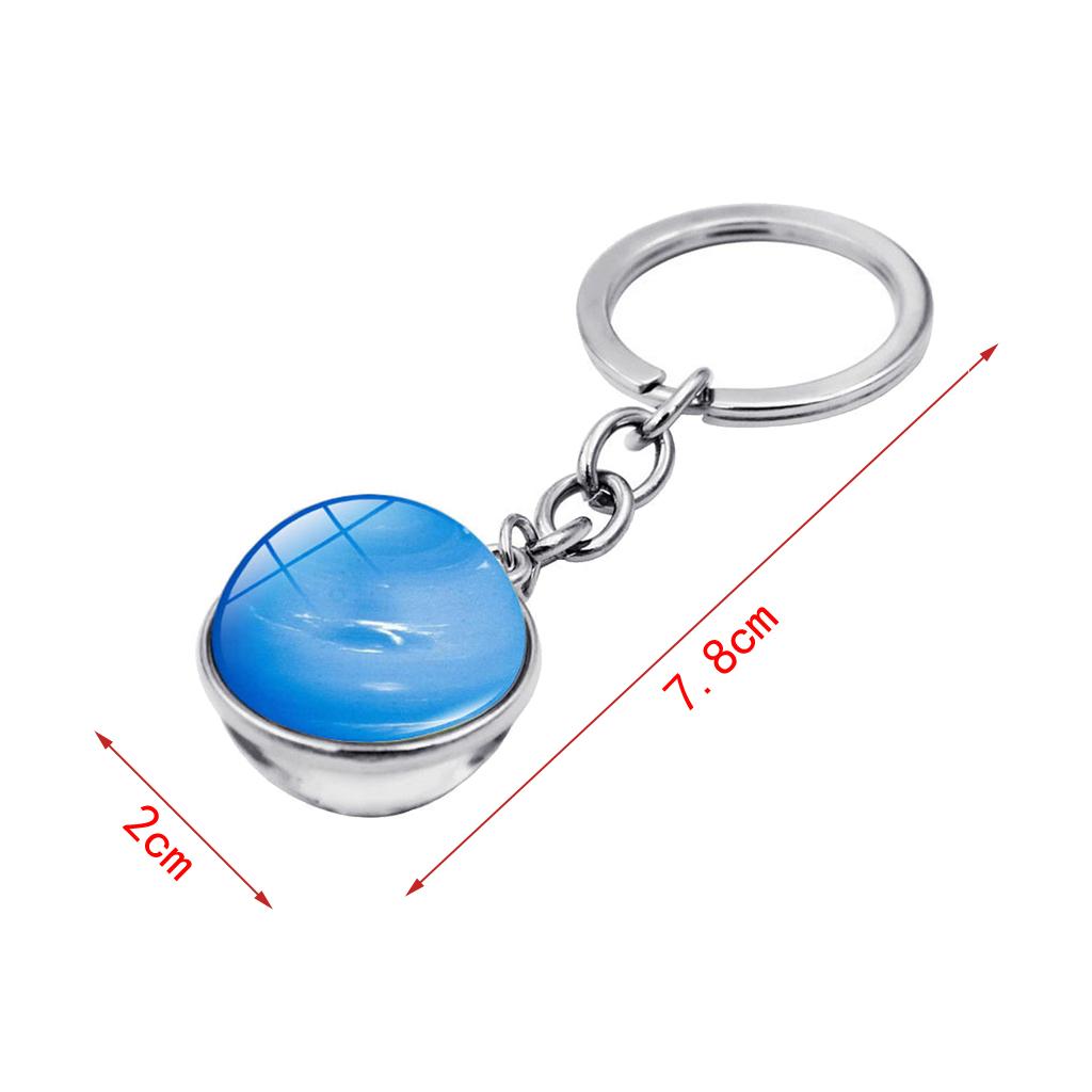 2xMetal Gem Cabochon Keychain Split Rings Fashion Keyring Key Chain Decors C