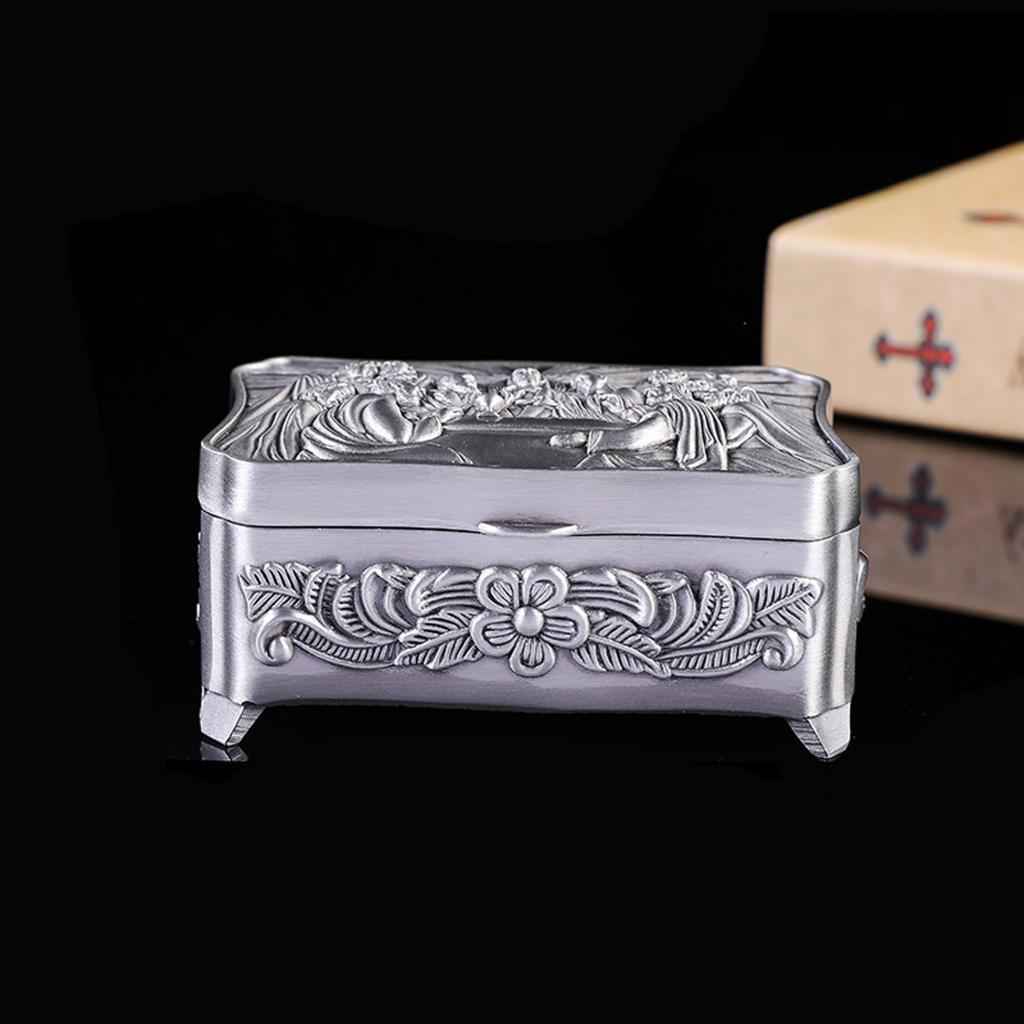 Vintage Elegant Trinket Jewelry Boxes Metal Gift Storage Organizer Cases