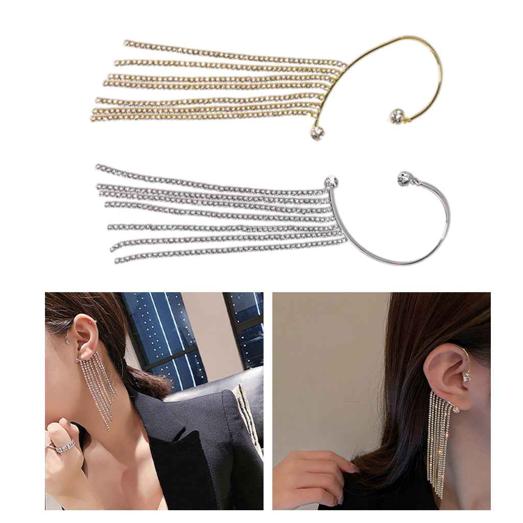 Ear Bone Clip Earring Fashion Retro No Piercing Jewelry for Party Gifts Golden Right