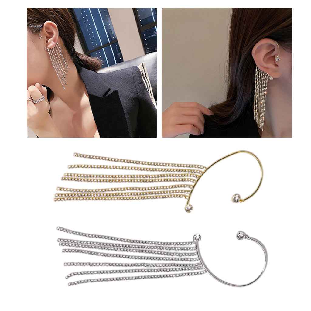 Ear Bone Clip Earring Fashion Retro No Piercing Jewelry for Party Gifts Golden Right