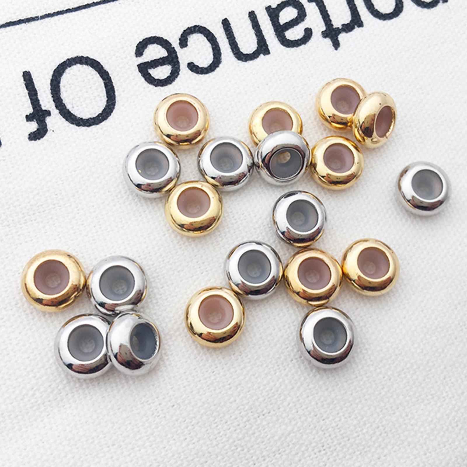 20Pcs Positioning Beads Small 8mm for DIY Crafts Findings Accessories Gold