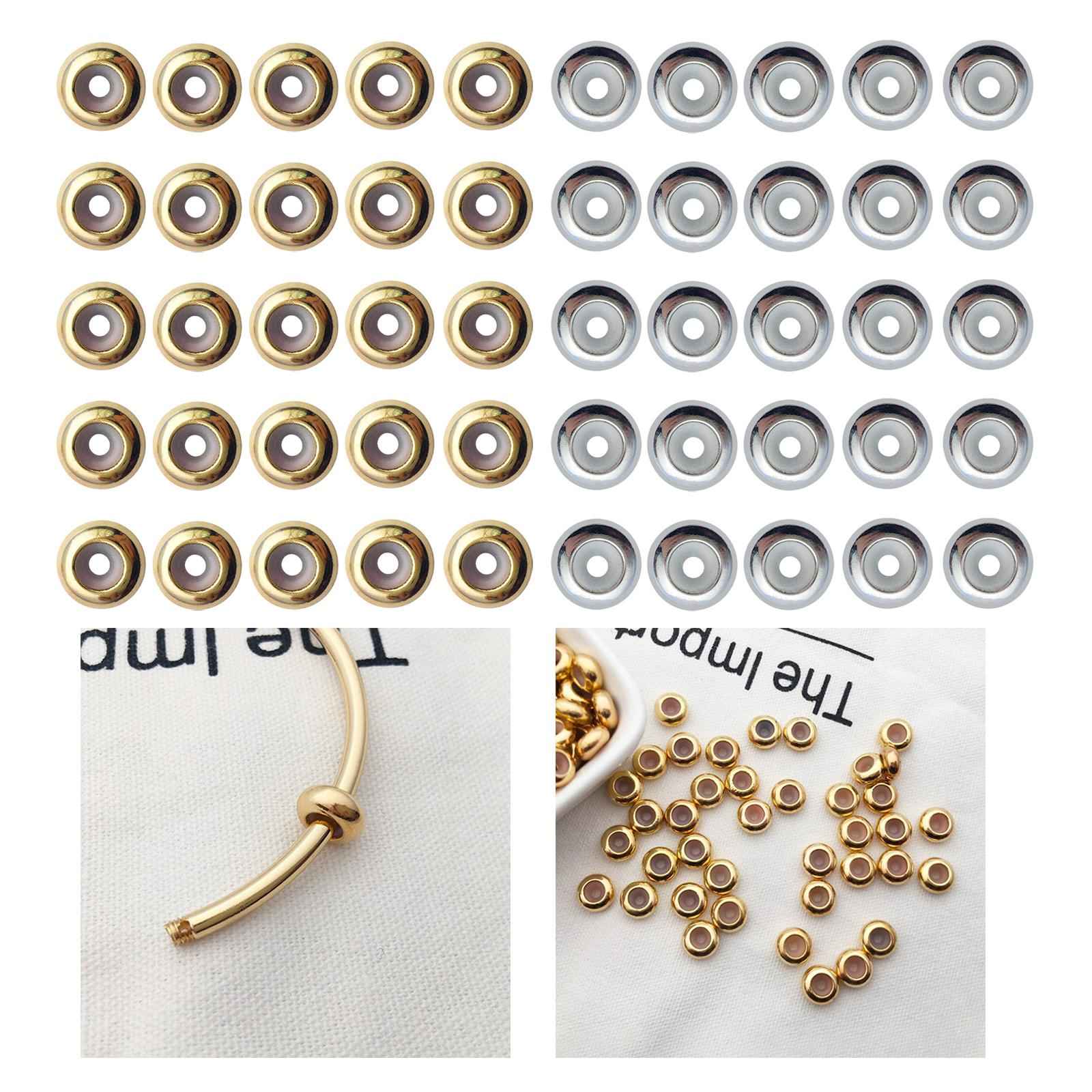 20Pcs Positioning Beads Small 8mm for DIY Crafts Findings Accessories Gold