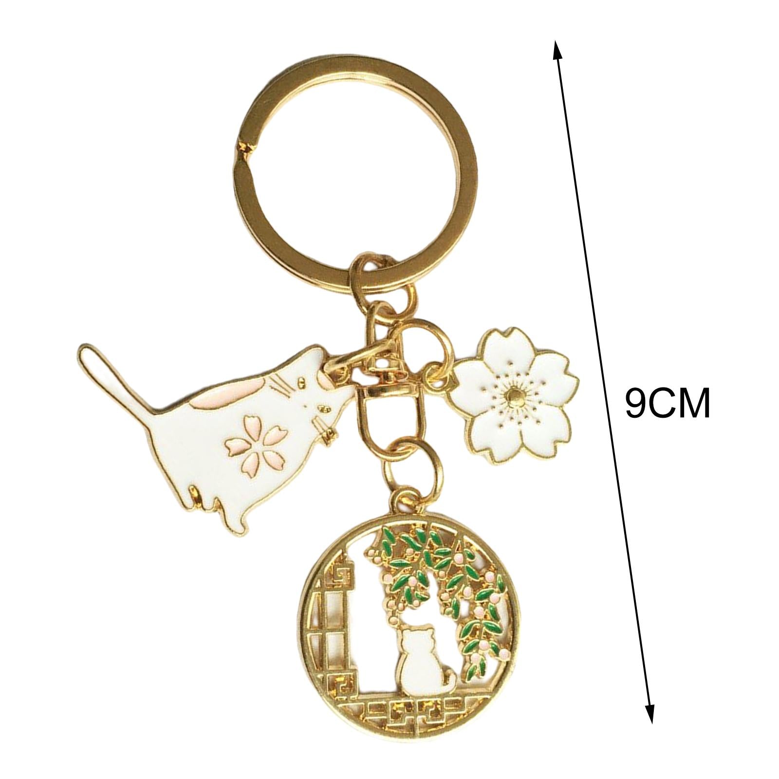 3xCute Animal Keychain Flower Pendant Creative for Car key Purse Wallet