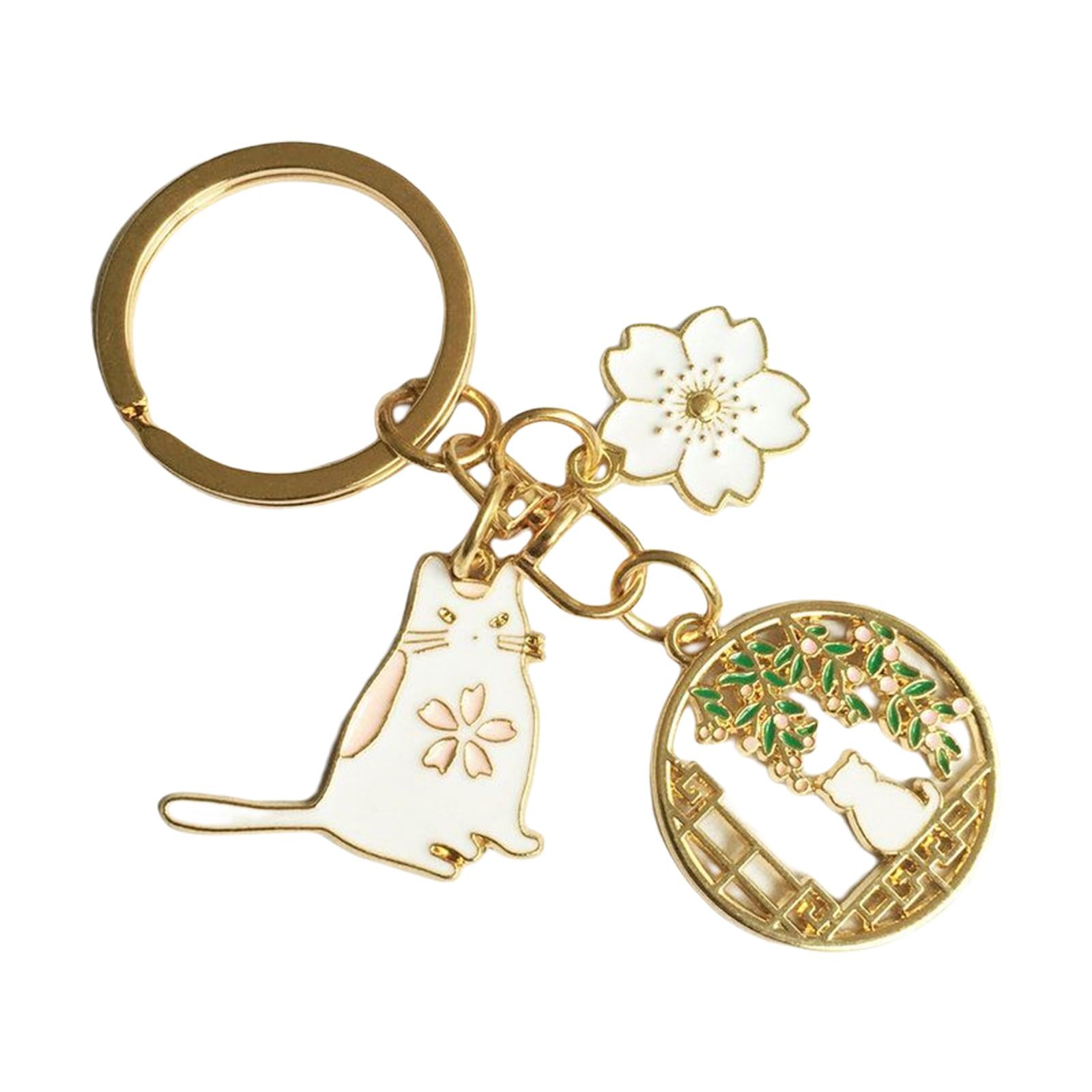 3xCute Animal Keychain Flower Pendant Creative for Car key Purse Wallet