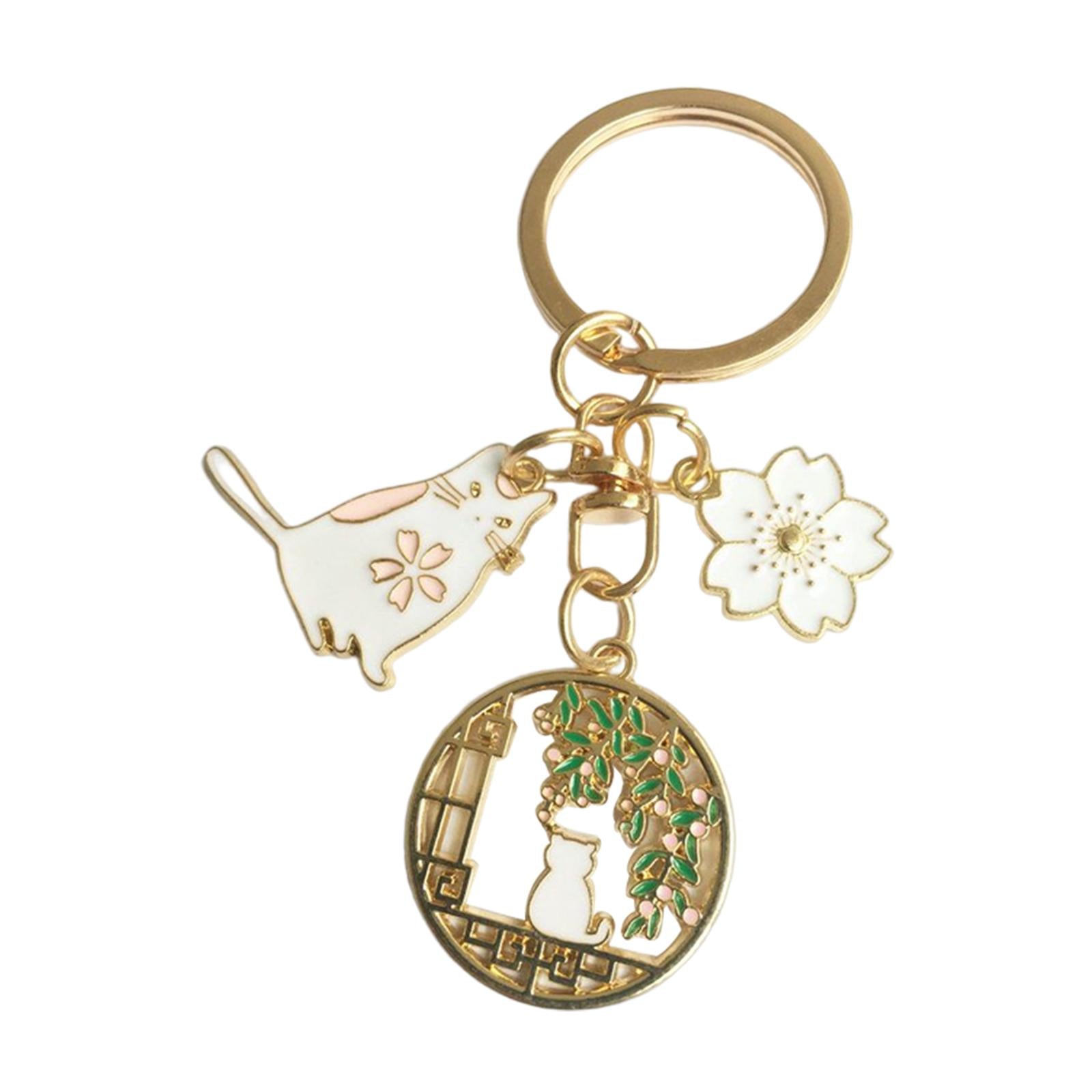 3xCute Animal Keychain Flower Pendant Creative for Car key Purse Wallet