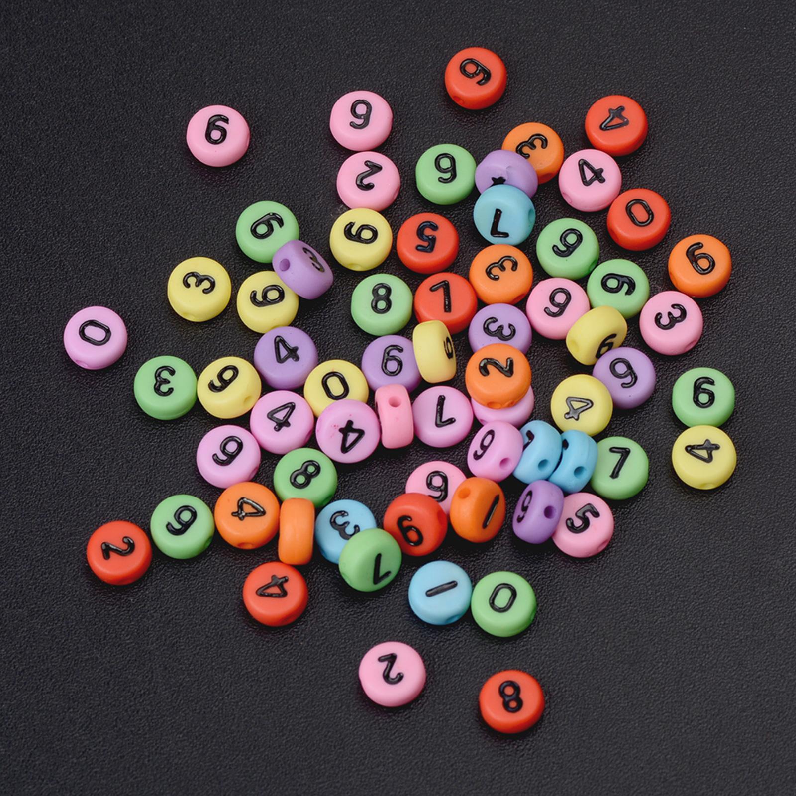 4x200Pcs Acrylic Jewelry Beads Round for Bracelets Key Chains Handmade Gift style C