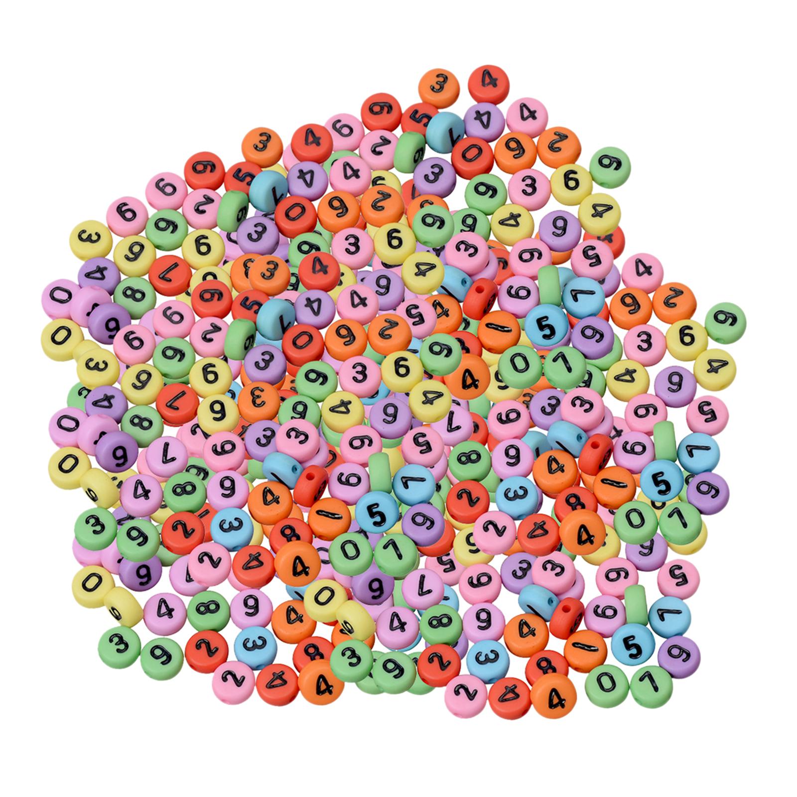 2x200Pcs Acrylic Jewelry Beads Round for Bracelets Key Chains Handmade Gift style C