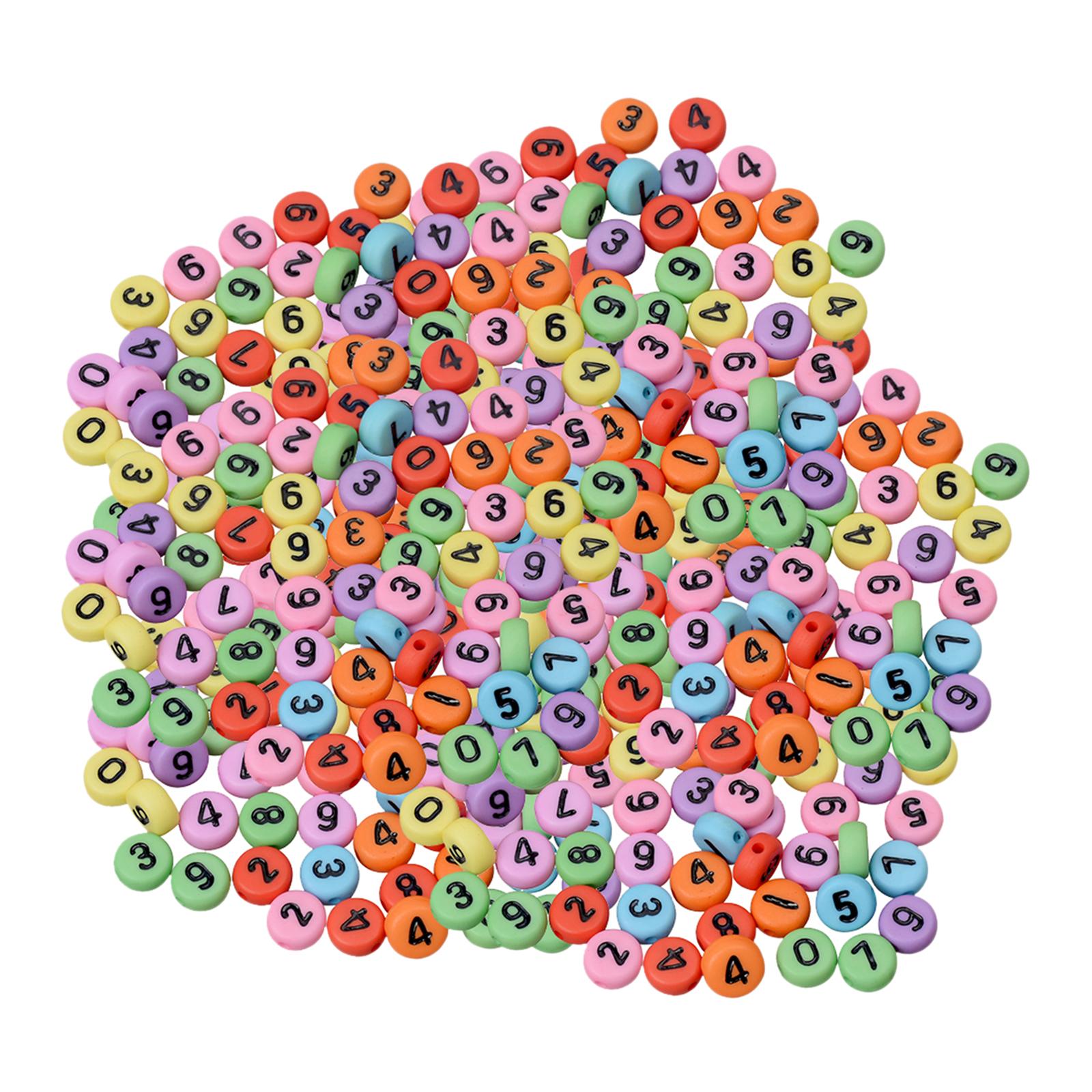 4x200Pcs Acrylic Jewelry Beads Round for Bracelets Key Chains Handmade Gift style C