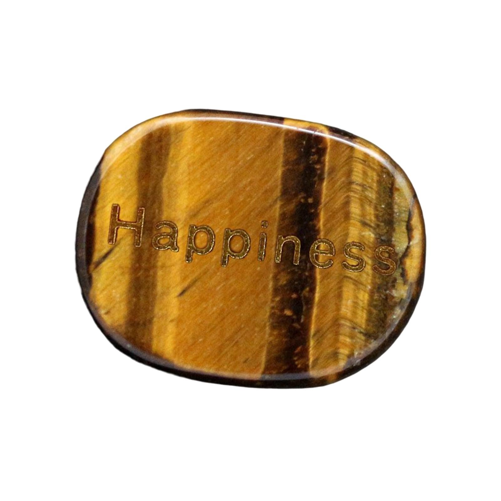 2xHappiness Engraved Stone Engraved Rock for Bookshelf Living Room Anniversary Yellow