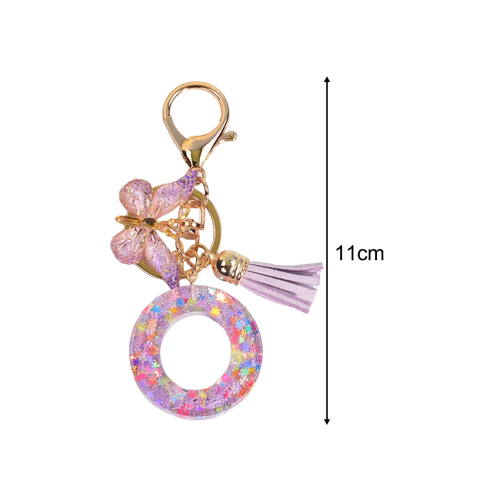 3xResin Keychain Ornaments Girls Women Gifts English Alphabet Keyring Keychain O
