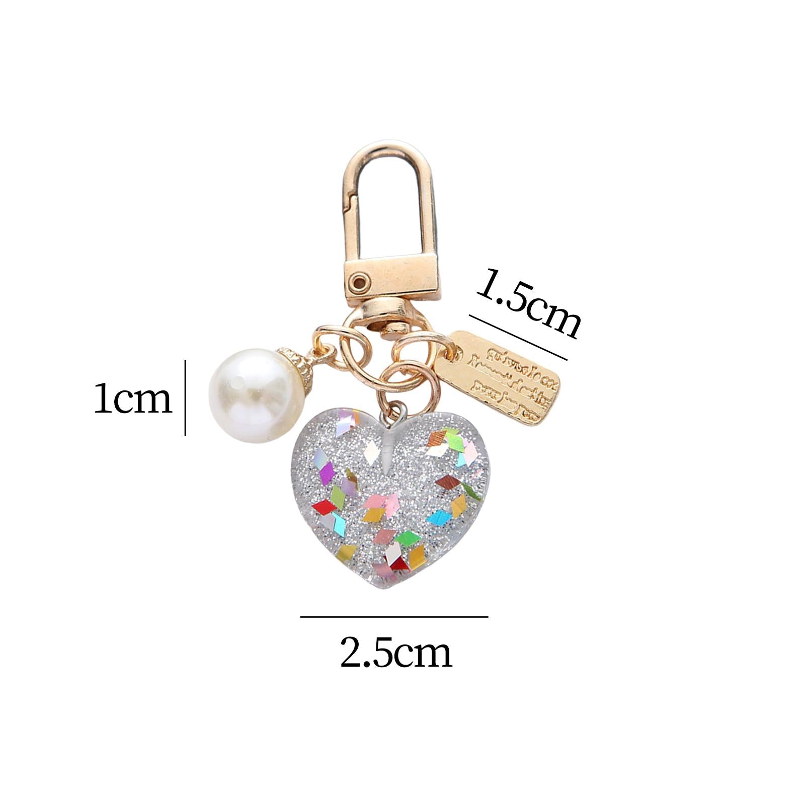 4xWomen Resin Heart Pendant Keychain Handbag Accessories Durable Lightweight