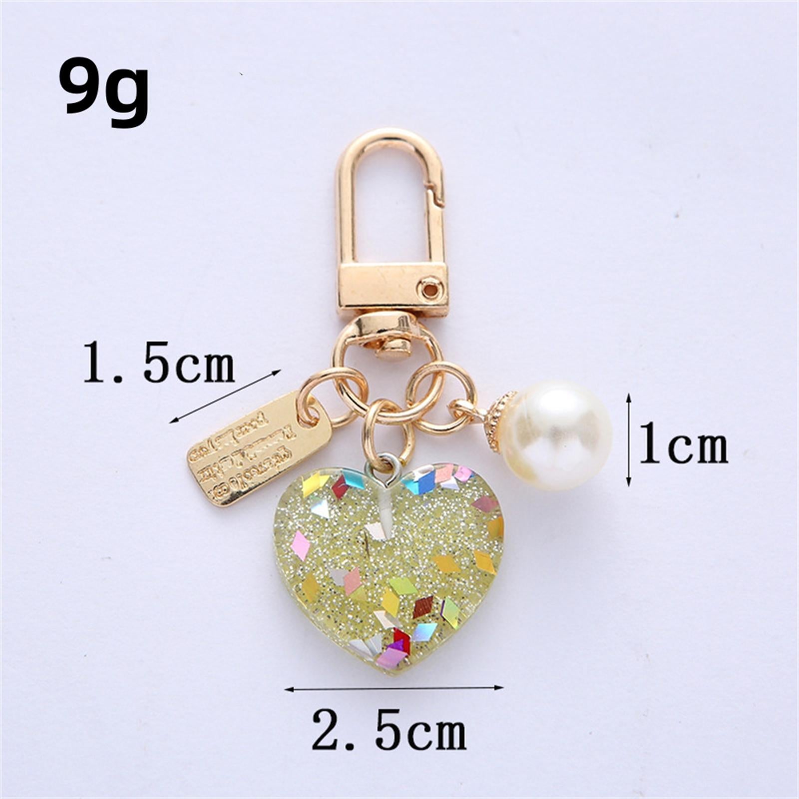 4xWomen Resin Heart Pendant Keychain Handbag Accessories Durable Lightweight