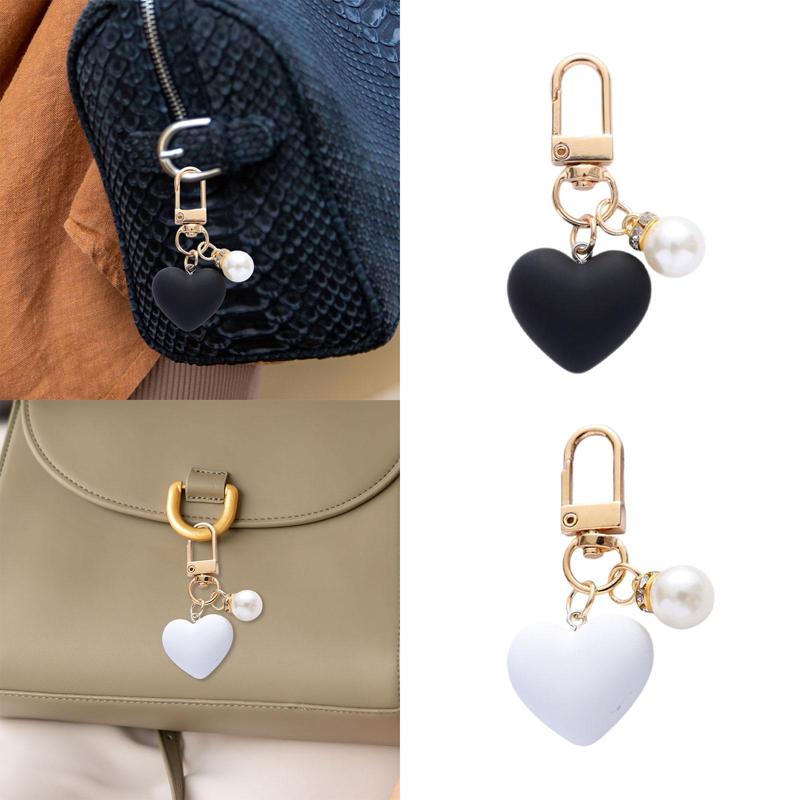 4xHeart Keyring Keychain Creative Gift for Key Backpack Handbag Decor Key Ring Black