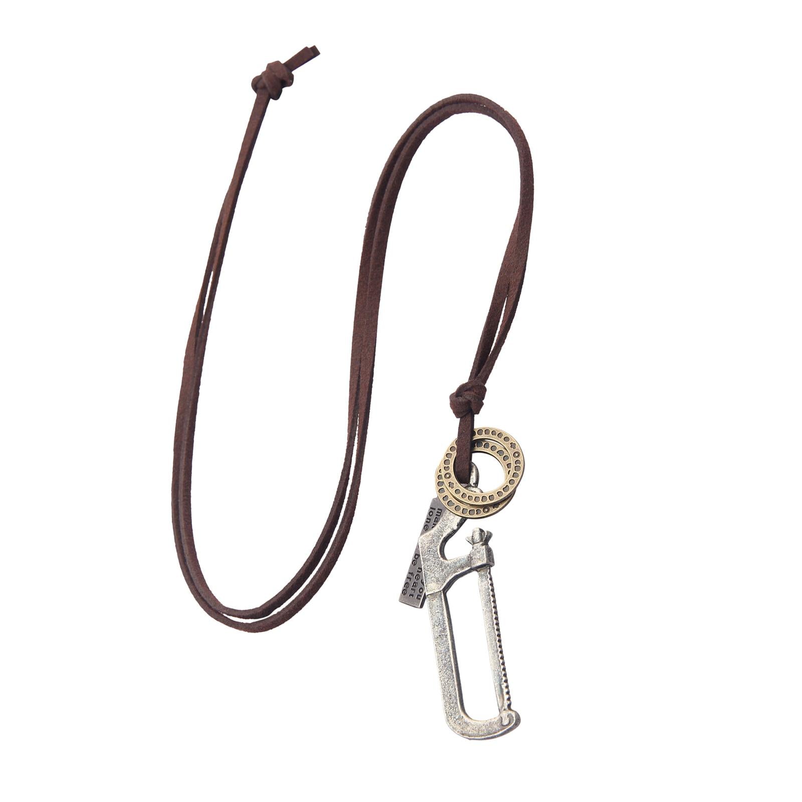 Men PU Leather Necklace Cool Trendy for Birthday Gift Anniversary Graduation