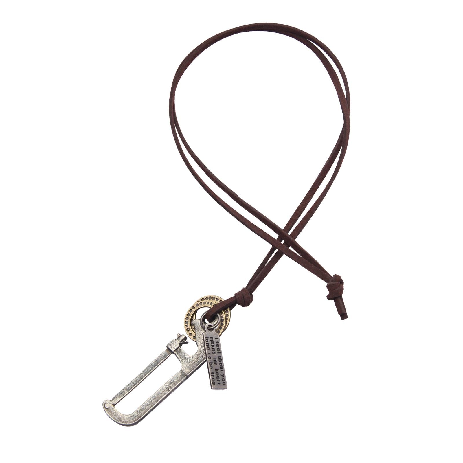 Men PU Leather Necklace Cool Trendy for Birthday Gift Anniversary Graduation