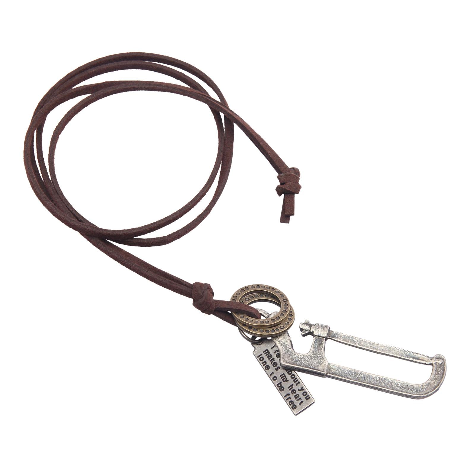 Men PU Leather Necklace Cool Trendy for Birthday Gift Anniversary Graduation